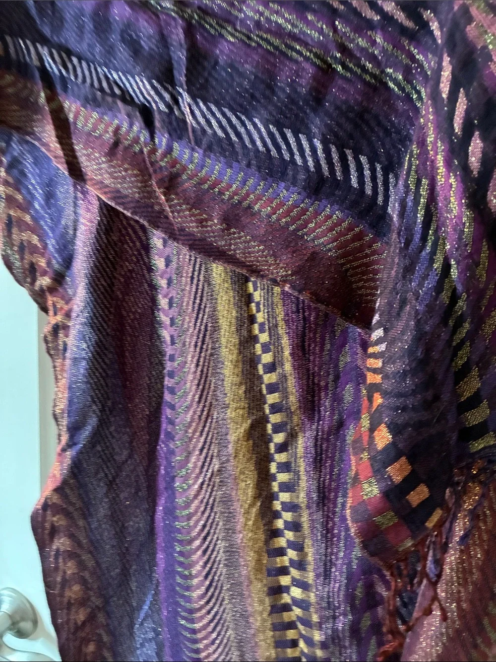 SILKBLEND PASHMINA WRAP CHECKERED MOTIF